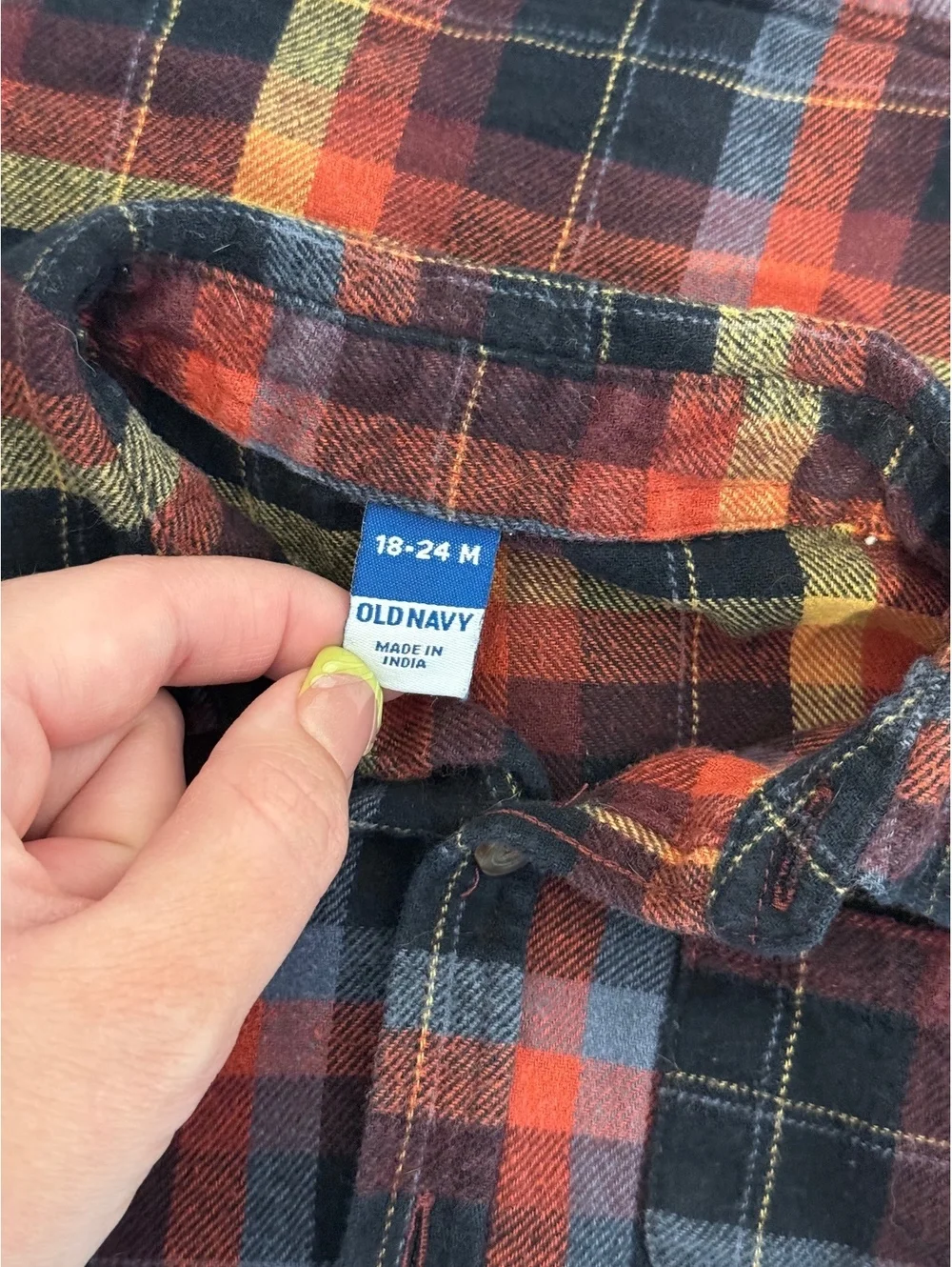 Old Navy Toddler Boys 18-24 Months Plaid Flannel Shirt